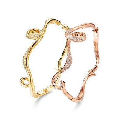 Fei Liu Serenity Large Hoop - Two-Tone Gold-Plated Silver With CZ (Sample Piece)