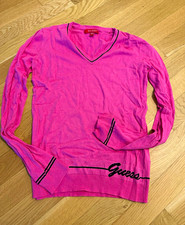 GUESS Strickpullover Damen S Rosa V-Ausschnit...