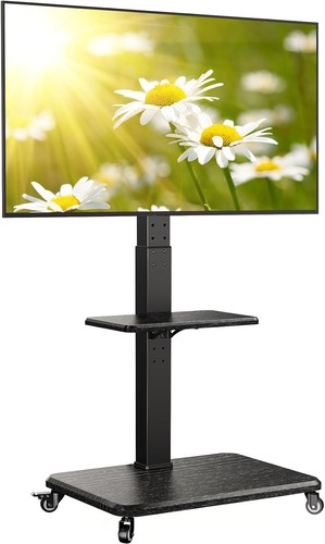 Perlegear Mobiler TV-Ständer, neigbarer & schwenkbarer rollbarer TV-Wagen für 32 bis 75 Zoll Fernseher u