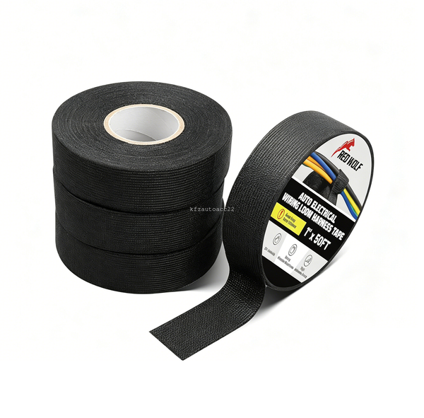 4 StüCk KFZ Klebeband Textilband Kabelbaum Auto Gewebeband Isolierband 25Mm 15M-image