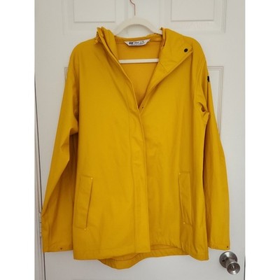 Women's Helly Hansen Bright Yellow Hooded Trench Raincoat  Fall, Winter, Utility