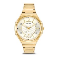 Bulova Curv Gold Damen Armbanduhr 97P136