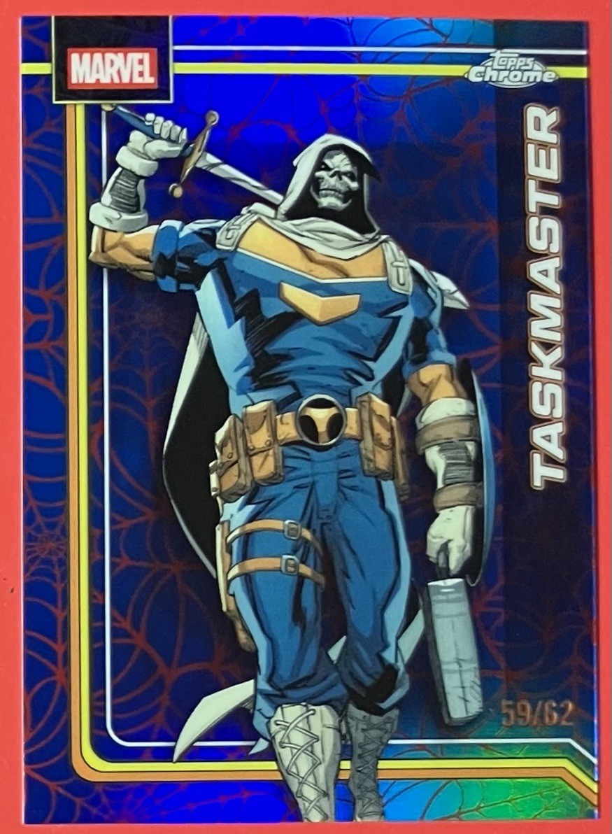 2026 TOPPS CHROME MARVEL TASKMASTER #173 SPIDER WEB RED/BLUE REFRACTOR SP 59/62