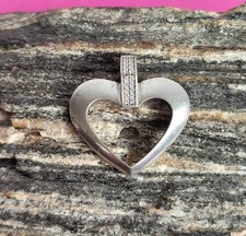 Toller Kettenanhänger , 925er Silber , Zirkonia  Herz , Jette , ca. 3,3 x 3,2 cm