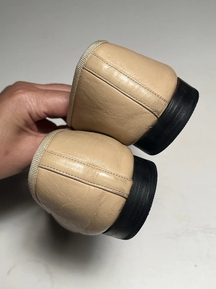Chanel Beige Negro Ballet Pisos Talla 38 Foto 3 de 4