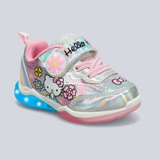 Toddler Hello Kitty Sneakers - 7T: Hook  Loop Closure, Elastic Laces,