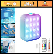 Color Changing LED Pool Lights with Remote - Rechargeable Submersible 16 LEDs fo
