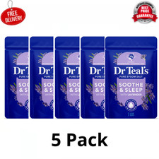  5 Pack Dr Teal's Epsom Salt Magnesium Soak, Soothe Sleep with Lavender, 3 lbs