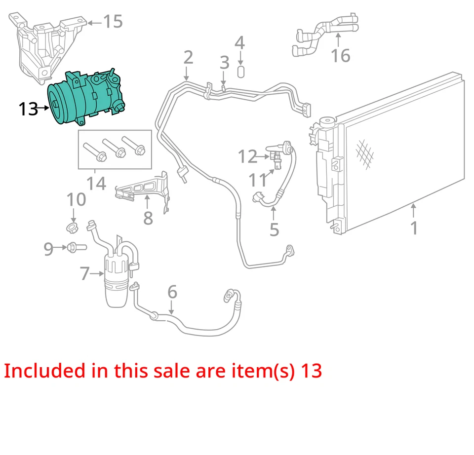 Оригинальный компрессор кондиционера кондиционера Chrysler 200 2011-2012 годов выпуска XEGLI - Изображение 2 из 3