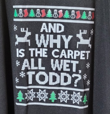 And Why Is the Carpet All Wet, Todd?  black t-shirt 4XL (v. nice)