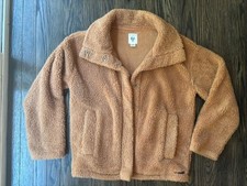 Billabong Teddy Bear Sherpa Coat Orange Brown Oversized Small