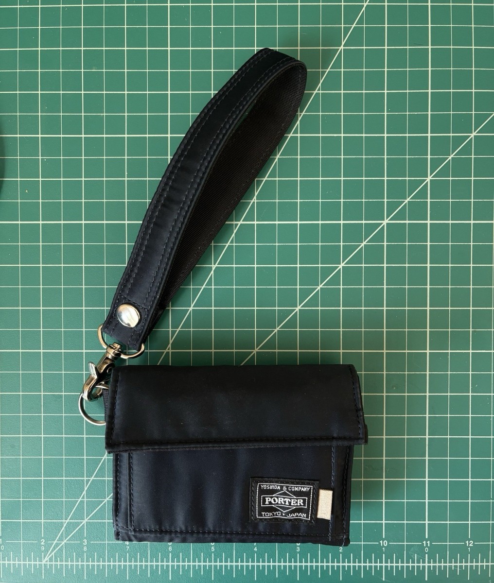 PORTER jjjjound WALLET ポーター 財布 ウォレット Porter x JJJJound Bifold Wallet Black with Zipper and Wrist Strap
