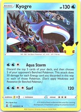 Kyogre Celebrations 003/025 Rare Pokemon Holo Near Mint Pokemon Card