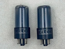(2) RCA Delco 6V6GT Power Tubes Gray Glass Black Plates Tests Strong Amplitrex