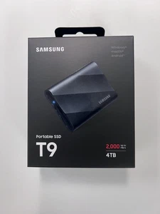Nouveau Samsung T9 4TB portatif SSD USB 3.2 Gen. 2 noir MU-PG4T0B/AM