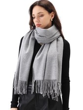 Scarfs for Women Pashmina Shawl Soft Wraps for Evening Dress One Size Grey