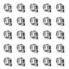 Hose Clamp, 25 Pack Stainless Steel Worm Gear fuel line hose clamps, 6-12mm (...