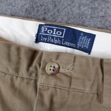 Vintage Polo Ralph Lauren Pants Mens 36x30 Tan Heavy Twill Chino Trouser Y2K 90s