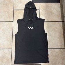 Canotta Adidas uomo con cappuccio taglia XL nera pullover senza maniche logo