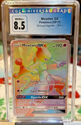 CGC 8.5 Mewtwo GX (Secret) Pokémon (2017) - 76/73 Shining Legends Holo