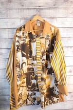 Dtex Jeans 3XL Brown Black Icon History Muhammad Ali Malcom X Dress Shirt 