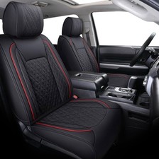 Truck Seat Covers for Toyota Tundra 2008-2025 Front Rear Black-Red