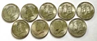 1964 Kennedy Silver Half Dollars - Lot Of 9 - 90% Silver