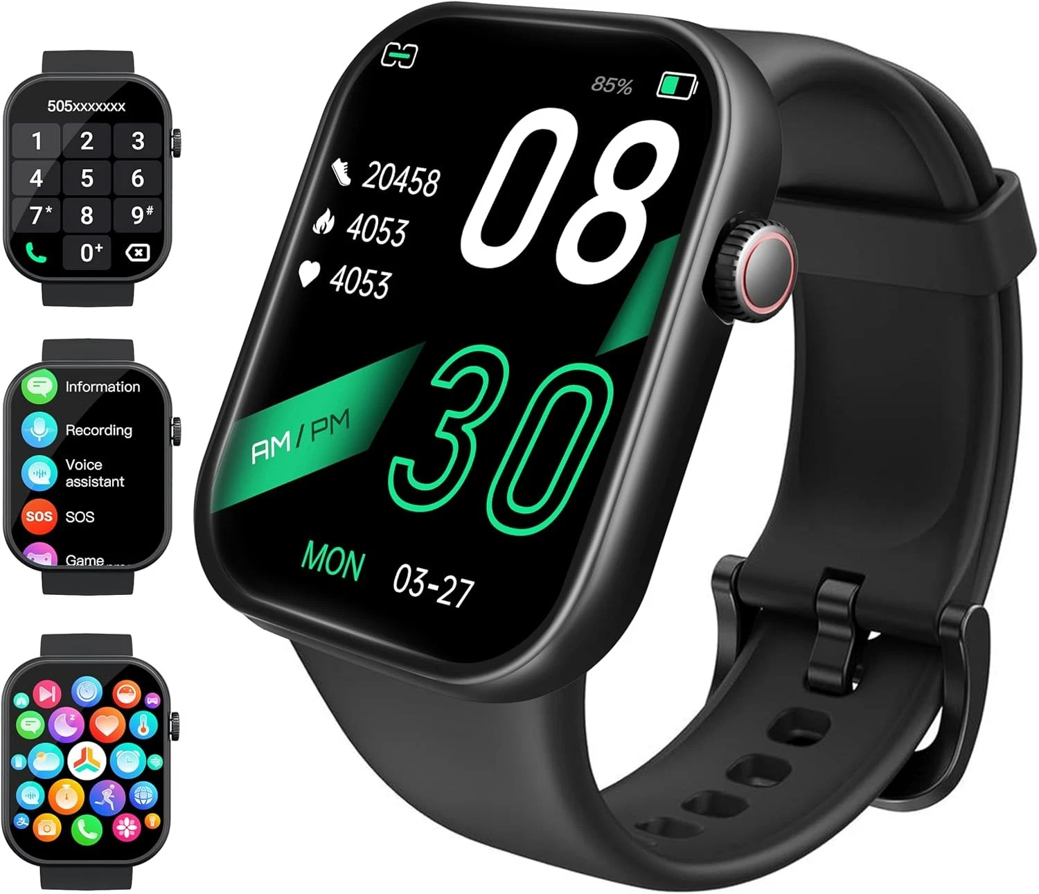 Smart Watches Women Men with Bluetooth Call, 2.01" HD Fitness Tracker Smartwatch