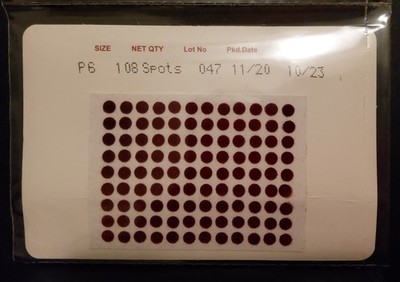 Eyetex brand (Kumkum Red) Bindi Stickers, Size P6, 108 Spots