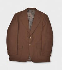 Vintage Leisure Suit Jacket Mens 40 Brown JCPenney Sport Coat Blazer Mod Disco