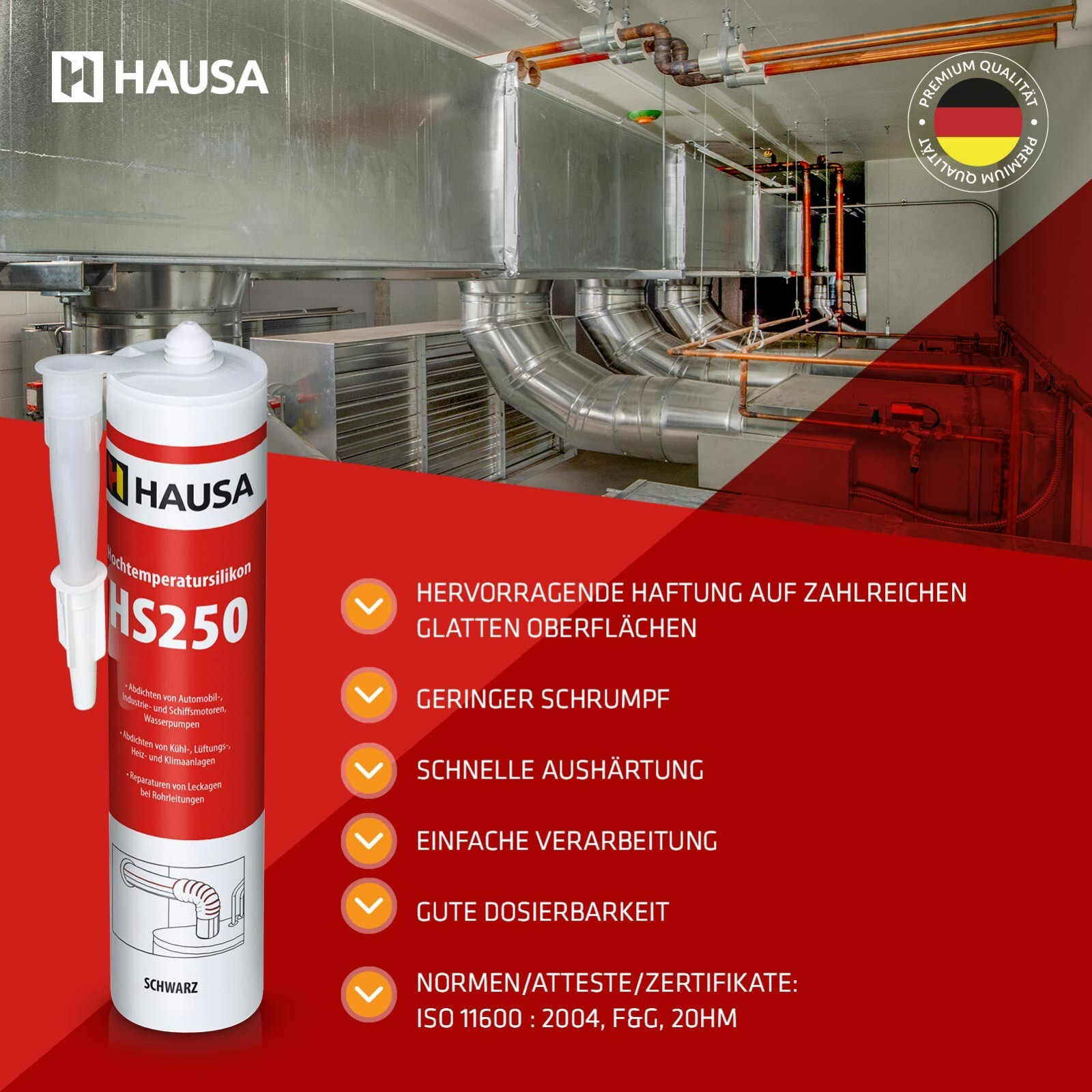 Hochtemperatur-Silikon 3x 300ml hitzebeständig Dichtmasse Kochfeld Motor HAUSA Hochtemperatur-Silikon 3x 300ml hitzebeständig Dichtmasse Kochfeld Motor HAUSA