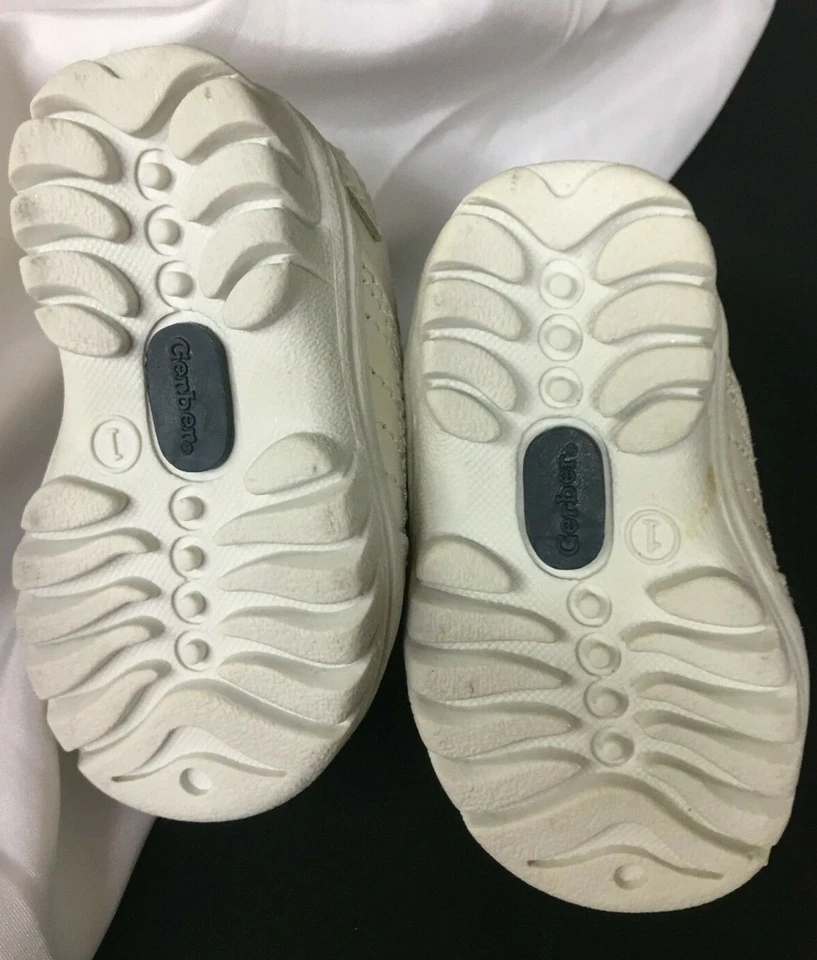 Baby Shoes Sneakers White Hook & Loop Sz 1W Girl Boy Unisex Gerber Free Ship - Image 3 of 3