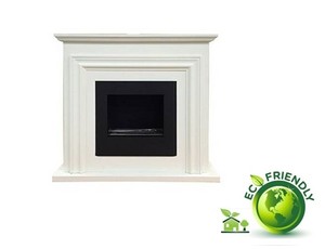 Stove Fireplace Fireplace Eco A Bioethanol Coated White Wood