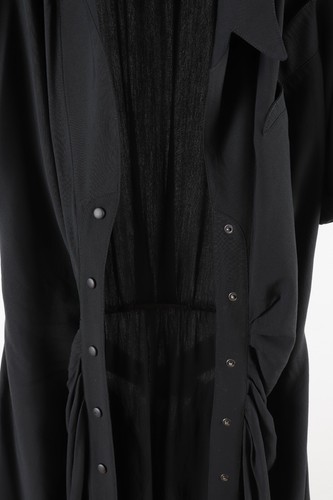 Thierry Mugler 80s Vintage Viscose Black Long Dress Size 42 - Picture 22 of 23