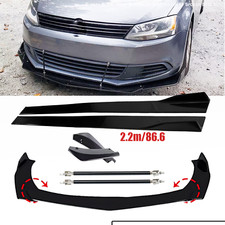 Front Bumper Lip Spoiler Splitter Glossy Black For Vw Scirocco R-line Body Kits