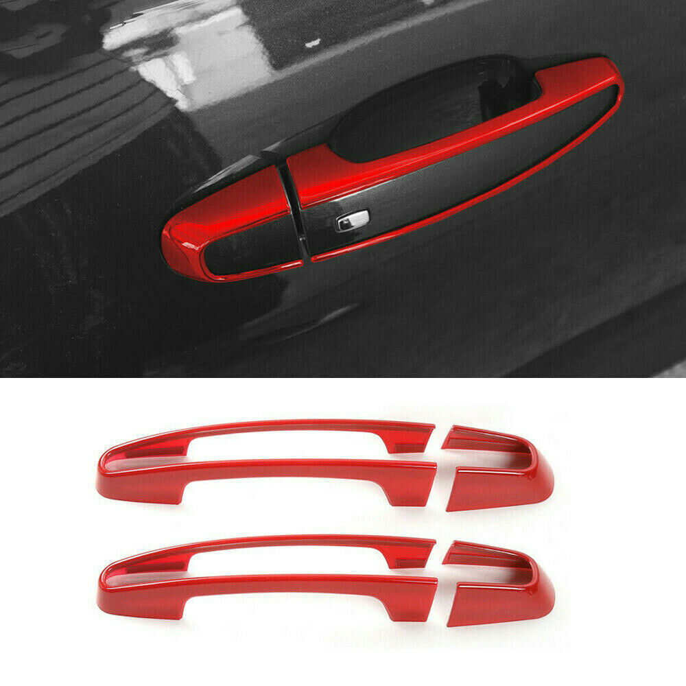 For 2017-2020 Chevrolet Camaro 2Door Red Exterior Door Handle Cover Trim 4pcs