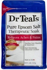 New  Dr Teal's Pure Epsom Salt Therapeutic Soak - Eases Aches  Pains, 6lbs Bag