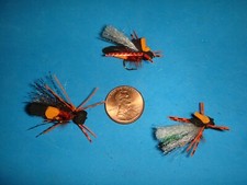 FLY FISHING FLIES - Black Foam SUPER CICADA Flies size #8 (6 pcs.)
