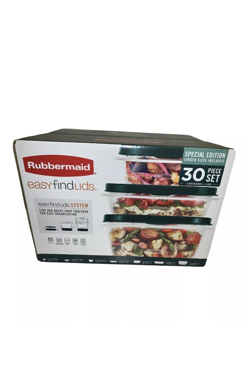 Rubbermaid Food Storage Containers Easy Find Lids 30 Piece set In