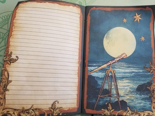 Junk Journal Blank Booklet "MAGICAL NIGHT 2" Woodland Handmade LG 8.5"x5.5" 40pg - Picture 4 of 16