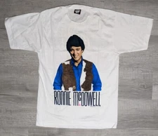 Vtg 1990 Ronnie McDowell White Tee T-shirt Adult Sz M Screen Stars Best