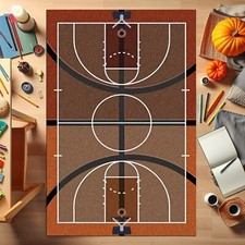 Basketball Court Rug,Basketball Rug,Sport Rug,Pitch Map Rug,Sport Theme Rug,
