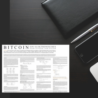 Bitcoin Poster BTC Gold Whitepaper DIN A4 in deutscher und englischer Sprache