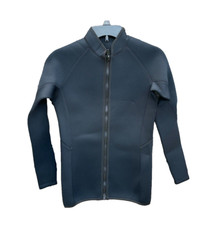 REALON Black Wetsuit Top Jacket 3mm Neoprene Long Sleeve Front Zipper Large