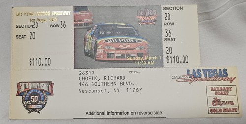 Boleto de carrera inaugural de NASCAR Las Vegas Motor Speedway + fotos de Jeff Gordon - Imagen 3 de 13