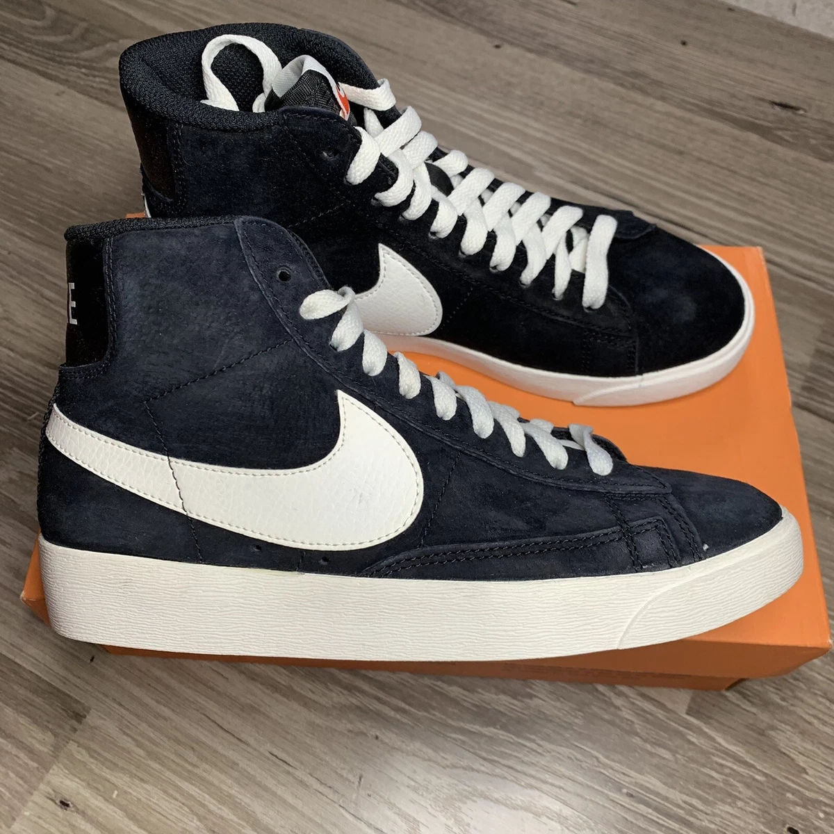 Nike Womens Blazer Mid Vintage Suede Black Sail Casual Shoes AV9376-001 Size 6