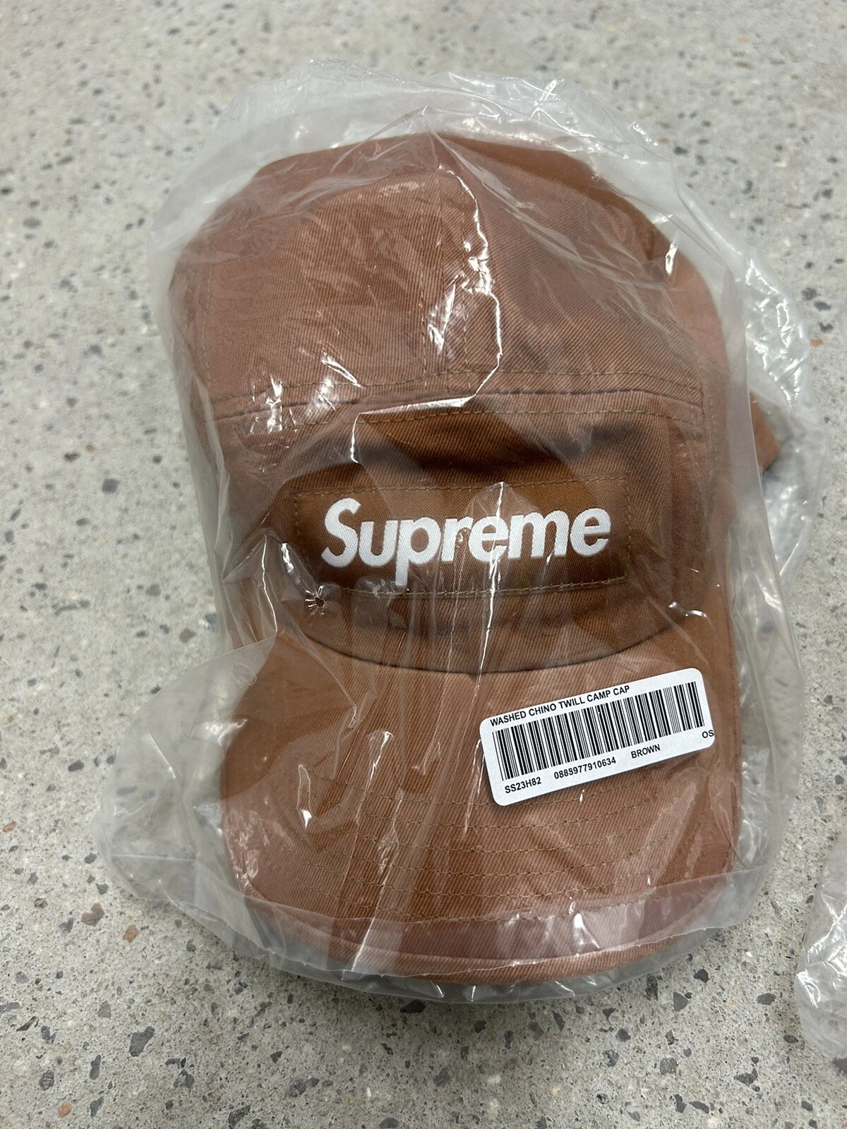 Casquette de camp sergé chinois lavé neuve Supreme SS23 marron