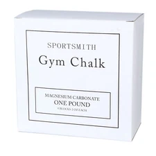 Gym Chalk by Sportsmith for Lifting Weights, 1lb Carton, 8 Count of 2 oz Blocks