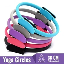 15'' Pilates Ring Dual Grip Fitness Weight Exercise Yoga Circle Body Trainer