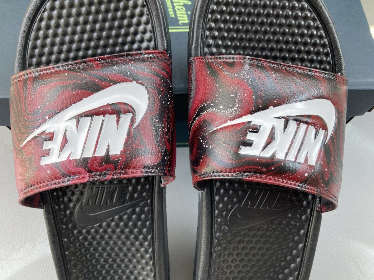 Custom highly-glossed nike slides Comic Pop! Hand Painted Nike Slides aka Sandals, Flip Flops  main image 2